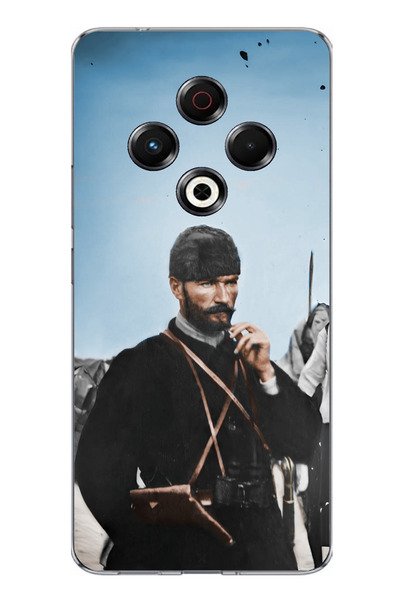 TechTree حافظة سيليكون متوافقة مع تكنو سبارك 30 أتاتورك في فرونت مطبوع