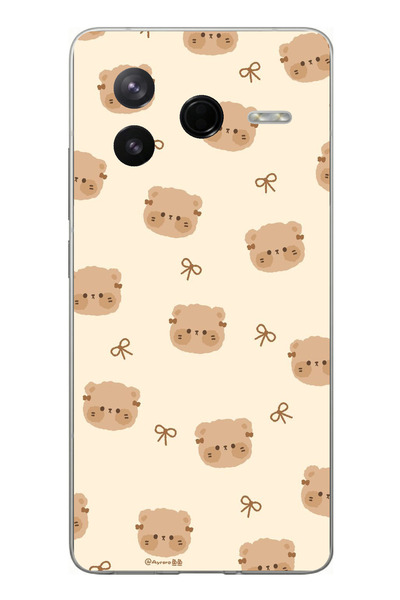 TechTree Poco F7 Pro Compatible Cute Bears Printed Silicone Case