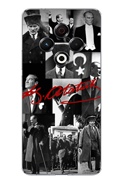 TechTree Tecno Spark 30 Compatible Red Mustafa Kemal Atatürk Signature B Prin...
