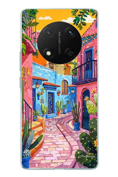 TechTree Honor X9C Compatible Colorful Art Street Silicone Case Printed Silic...