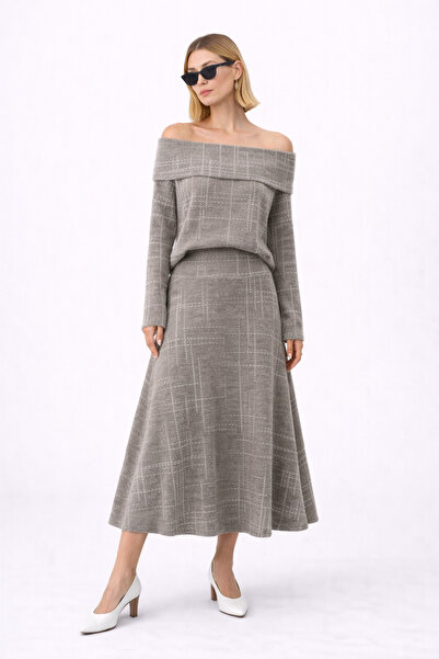 Paw Garage Women's Angelic Yumoş Madonna Collar Blouse with Skirt Bottom-Top Set