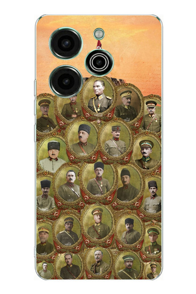 TechTree حافظة سيليكون متوافقة مع هاتف Tecno Pova 6 Pro من أتاتورك وقادة الحر...