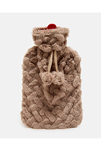 REDTAG كيس ماء ساخن بني اللون سعة 2 لتر بغطاء محبوك