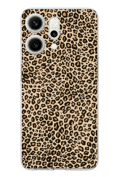 TechTree حافظة سيليكون متوافقة مع هاتف اوبو رينو 14 5G بتصميم ليوبارد مطبوع