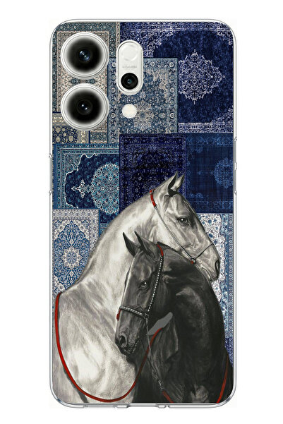 TechTree حافظة سيليكون متوافقة مع هاتف اوبو رينو 14 5G باللون الأزرق بنمط كلي...