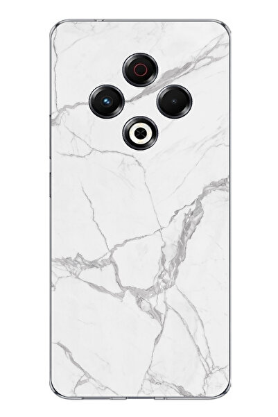 TechTree حافظة سيليكون رمادية رخامية متوافقة مع تكنو سبارك مطبوع