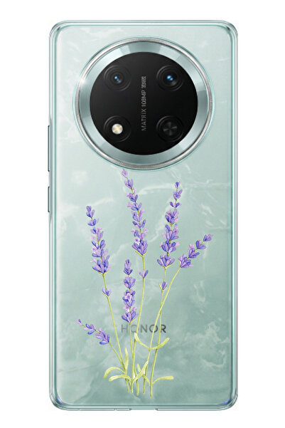 TechTree حافظة سيليكون متوافقة مع Honor X9C بتصميم زهرة اللافندر مطبوع