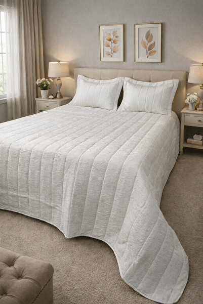 AYBERK HOME TEXTİLE Kadife Kapitoneli Çift Kişilik Yatak Örtüsü