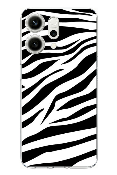 TechTree Oppo Reno 14 5g Compatible Zebra Design Printed Silicone Case