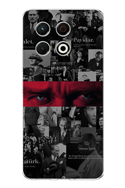 TechTree حافظة سيليكون متوافقة مع تصميم أتاتورك آيز مطبوع لهاتف تكنو سبارك 30...