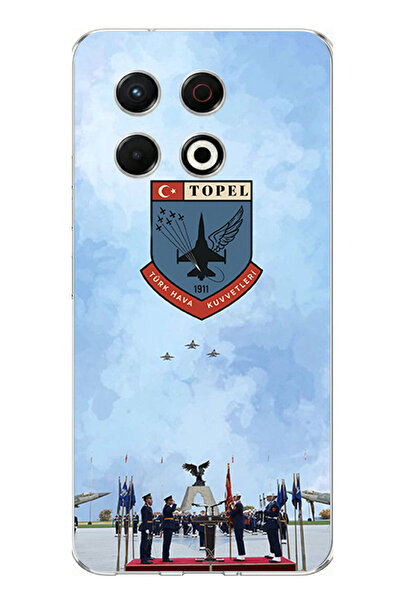 TechTree حافظة سيليكون متوافقة مع القوات الجوية التركية مطبوع لهاتف Tecno Spa...