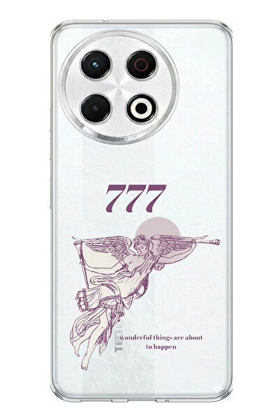 TechTree حافظة سيليكون مطبوع متوافقة مع تكنو سبارك 30 برو بتصميم 777 ملائكة