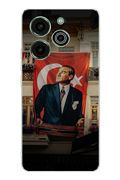 TechTree حافظة سيليكون متوافقة مع هاتف Tecno Pova 6 Pro بتفاصيل العلم العملاق...