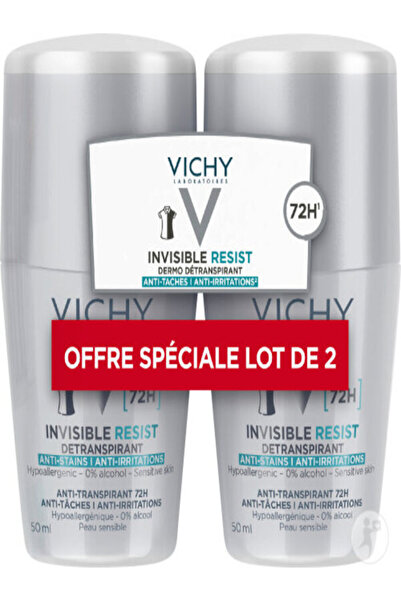 Vichy Invisible Resist dermo-perspirant deodorant 72h roll-on 2x50ml