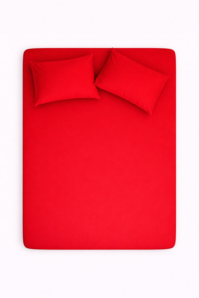 İQON Double Flat Sheet + Pillowcases (2 Pieces) Red