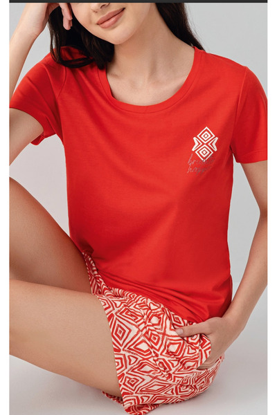 Arnetta Set de pantaloni scurți pentru femei, modal, (cu cadou șosete) cu gât...