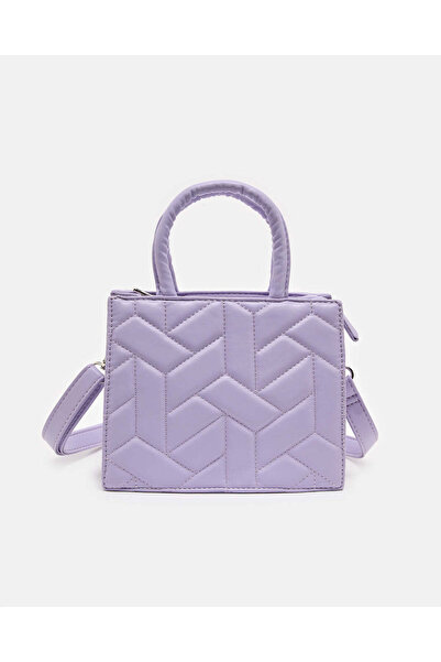 REDTAG Women Lilac Quilted Messenger Bag