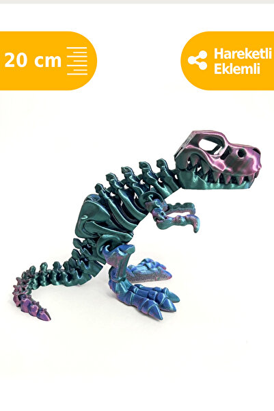 Artimon 3D Store Hareketli Trex 3D İskelet Dinozor Parlak Renk| Oyuncak Dinoz...