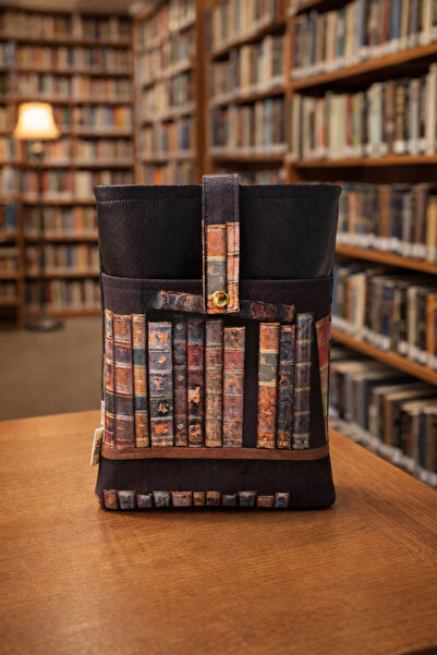 TALKING DREAMS Aged Book Patterned Brown Book Case