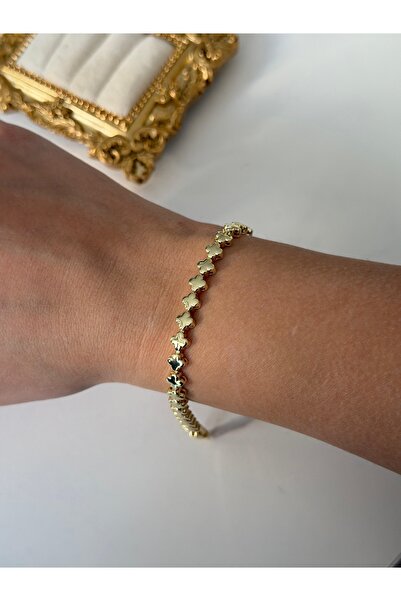 Charmist سوار من الفولاذ الذهبي على شكل ورقة البرسيم