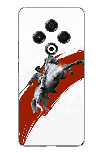 TechTree حافظة سيليكون متوافقة مع هاتف Tecno Spark 30 بتصميم حصان منتفخ وتفاص...