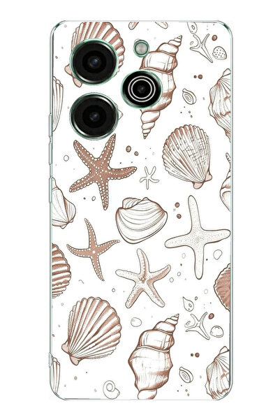 TechTree حافظة سيليكون مطبوع متوافقة مع هاتف Tecno Pova 6 Pro مع نجم البحر ال...