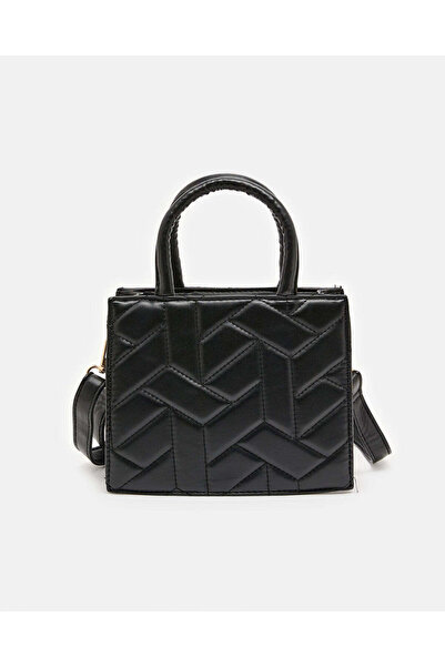 REDTAG Women Black Quilted Messenger Bag