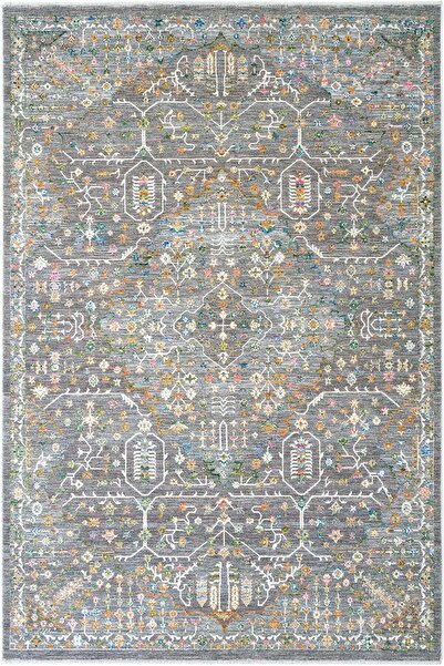 Cool Halı Mondela Gri Renkli Vintage Eskitme Etnik Yumuşak Makine Dokuma Deko...