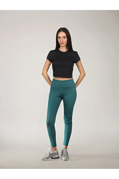 RARE SEASON Kadın Toparlayıcı Fit Yüksek Belli Yeşil Renk Tayt
