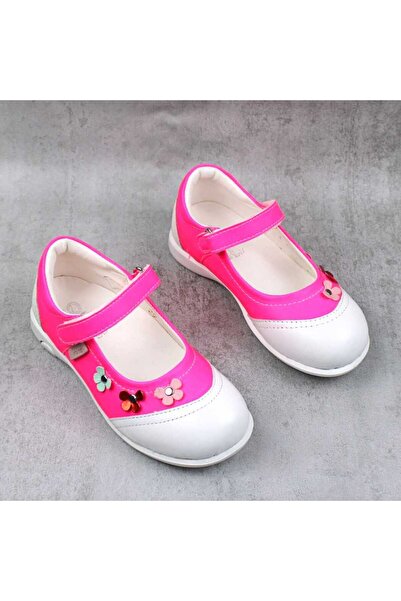 tino Pantofi usori , de copii , decorati cu flori , din piele naturala 1793-F...