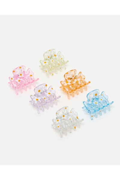 REDTAG Girls Assorted Hair Claw Set (Pack of 6)