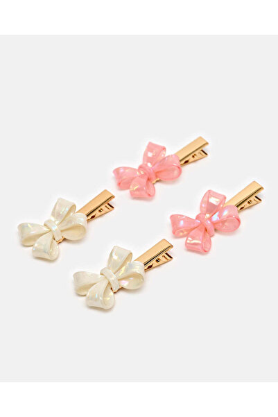 REDTAG مجموعة مشابك شعر متنوعة للبنات (عبوة من 4 قطع)