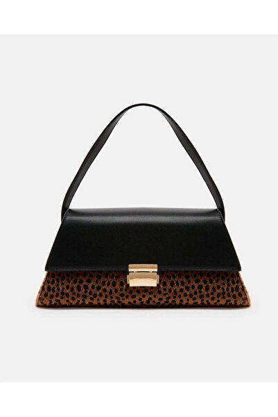 REDTAG Women Black Animal Print Crossbody Bag