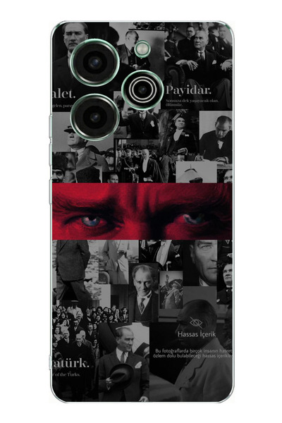 TechTree حافظة سيليكون متوافقة مع تصميم أتاتورك آيز مطبوع من تكنو بوفا 6 برو