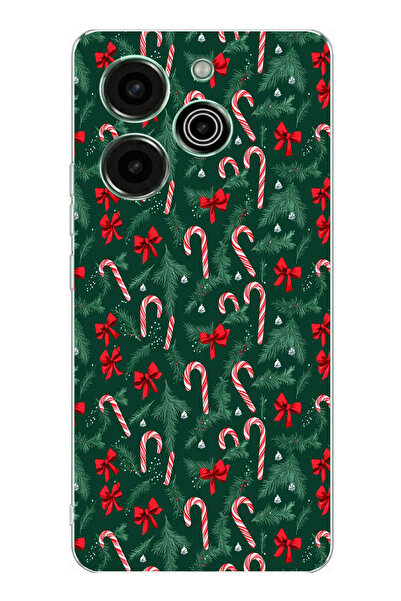 TechTree حافظة سيليكون متوافقة مع Tecno Pova 6 Pro على شكل شجرة الصنوبر وعصا ...