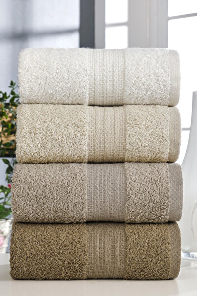 Eponj Home 4lü Havlu Seti Rainbows Kahve 50x85cm