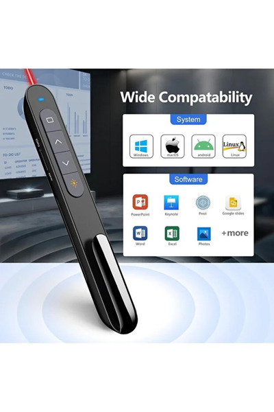 Renvox Kablosuz Sunum Kumandası Lazer Pointer – Wireless Presenter USB – Powe...