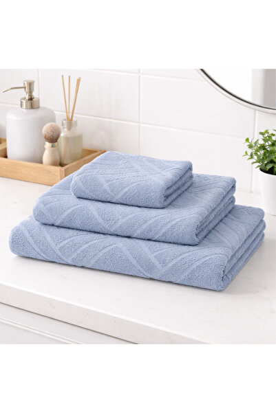 Karma Home 3-Piece Wicker Pattern 100% Cotton Bath Towel Set