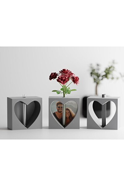 Sani Valentines Heart Cut Out Vase" 127x81xH127mm - Silver