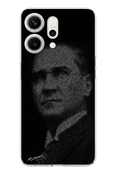 TechTree حافظة سيليكون متوافقة مع هاتف اوبو رينو 14 5G مكتوب عليها صورة أتاتو...