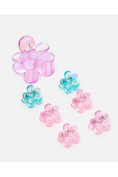 REDTAG Girls Assorted Floral Hair Claw Set (Pack of 7)