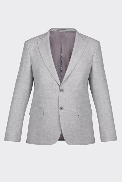 White Stone Gray Smart Casual Jacket with Flap Pockets