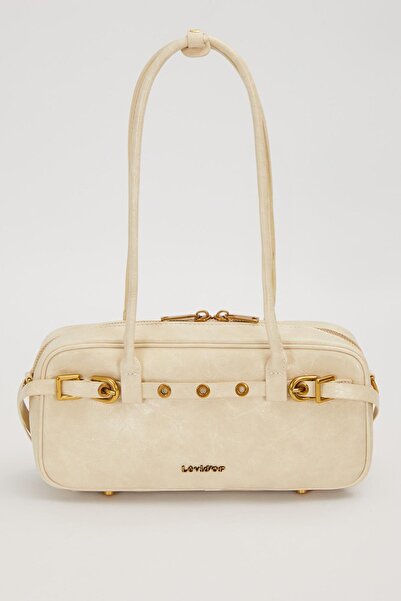 Levidor Long Strap Shoulder Bag with Mink Belt Detail