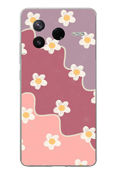 TechTree حافظة سيليكون متوافقة مع Poco F7 Pro بلون داستي روز وليلك توند ويفي ...