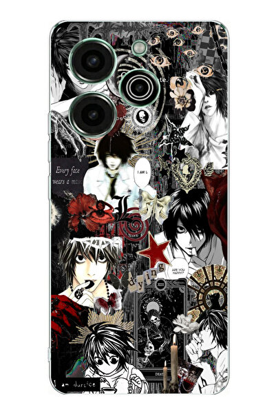 TechTree حافظة سيليكون مطبوع متوافقة مع تكنو بوفا 6 برو بتصميم كولاج ديث نوت