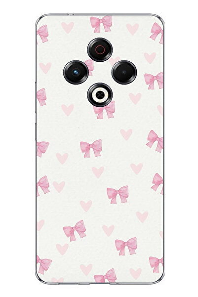 TechTree حافظة سيليكون متوافقة مع تكنو سبارك 30 على شكل فيونكات وقلوب وردية م...