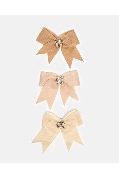 REDTAG Women Assorted Bow Hair Clip Set (Pack of 3)