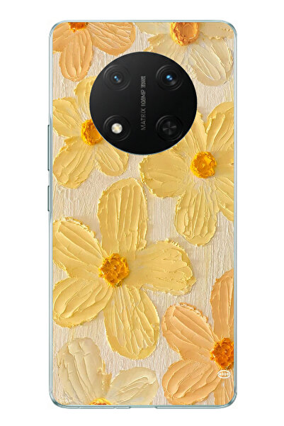 TechTree حافظة سيليكون متوافقة مع Honor X9C بلمسة الشمس الصفراء ديزي مطبوع