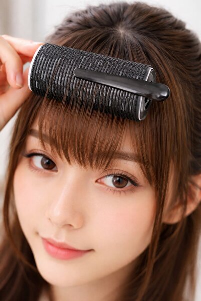 TAKIŞTIR Siyah Renk Pens Ve Cırtlı/ Yapışkanlı Saç Bigudisi /Orta Boy