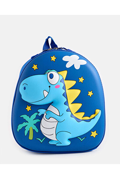 REDTAG Boys Blue Printed Hardcase Backpack